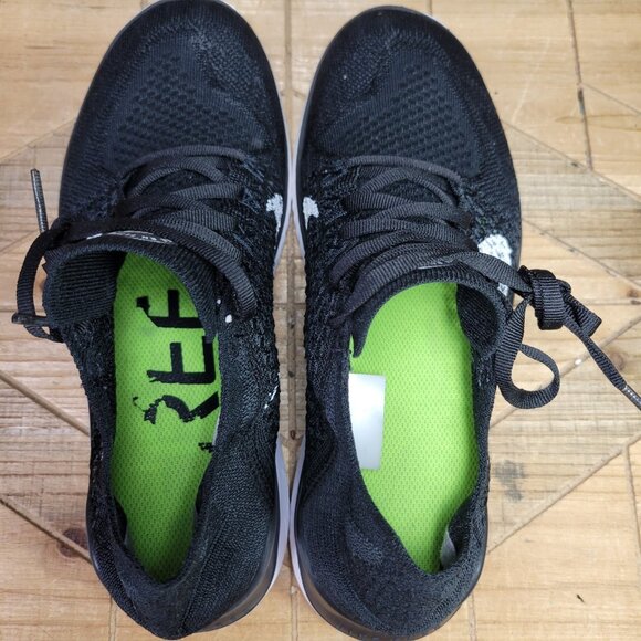 Nike Free RN Flyknit‎ 2018 Women's 9 Running Shoes Black White 942837 001 - Picture 10 of 11